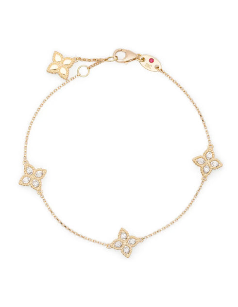 18kt yellow gold Princess Flower diamond bracelet